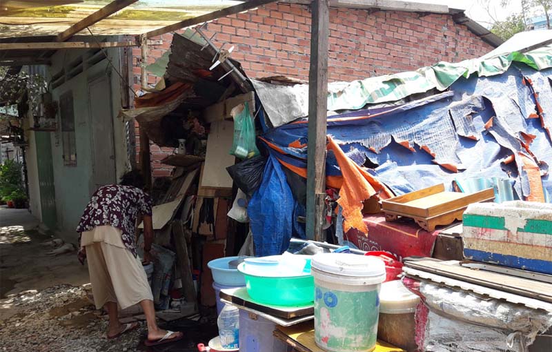 Ngôi nhà sinh sống của những người bán vé số