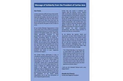 Thông Điệp Đoàn Kết Từ Chủ Tịch Caritas Châu Á