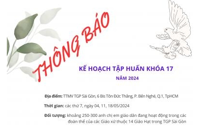 Thông báo Kế hoạch tập huấn cơ bản khóa 17 - năm 2024